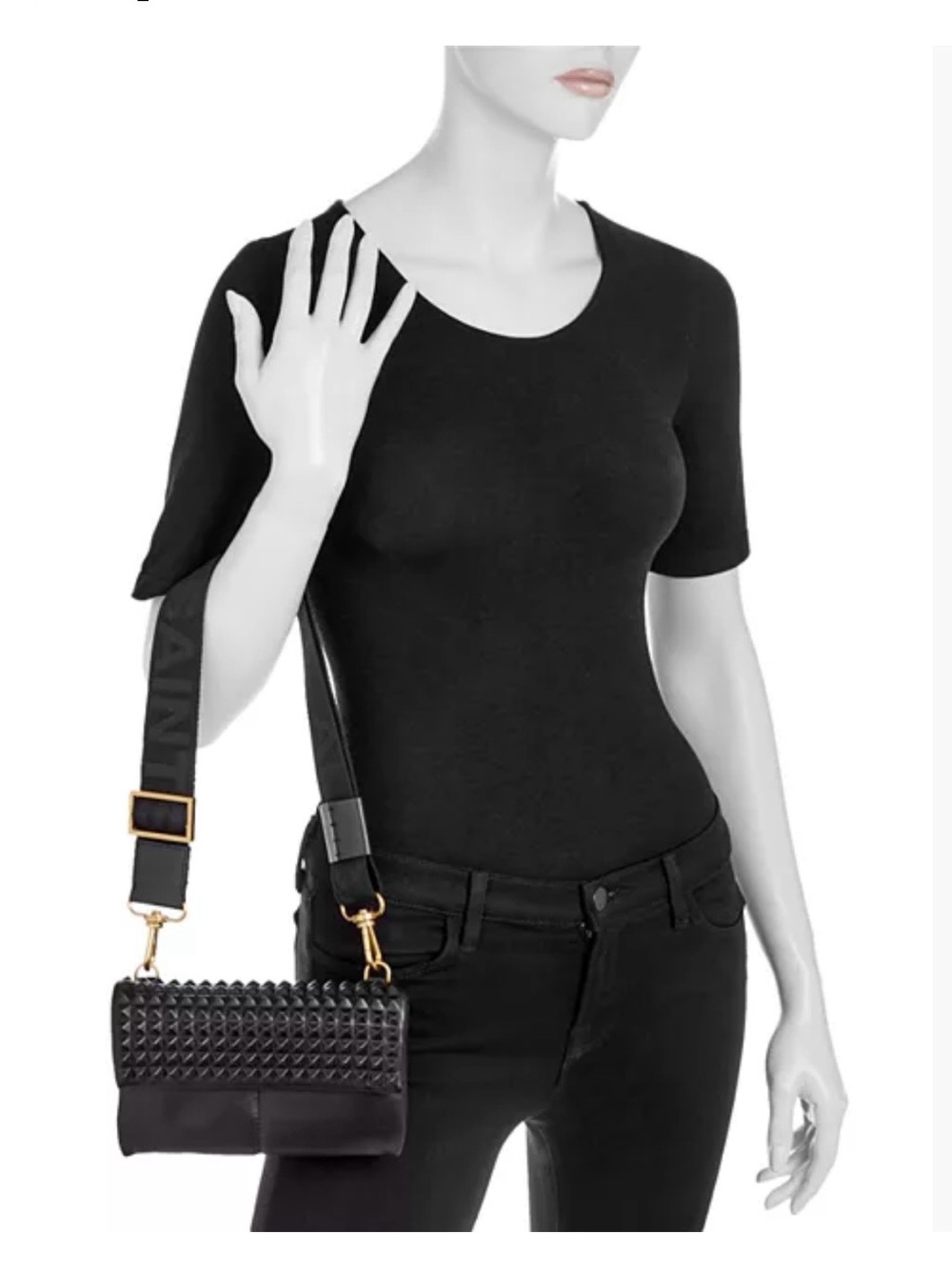 Allsaints Ezra Pin Studded Leather Crossbody - Black - Picture 2 of 11